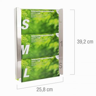 Rozsdamentes acél kesztyűadagoló 3 dobozhoz